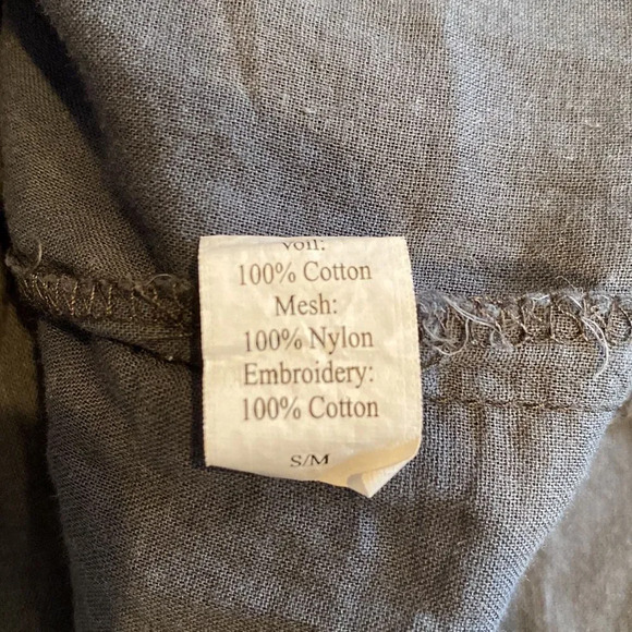 World Market Small/Medium Blue Long Sleeve Smocked Top Giselle Lace Ruffles - Picture 7 of 7